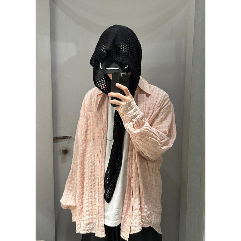 Unisex Shirts Our Legacy Pink Loose Checked Long Sleeve Shirt