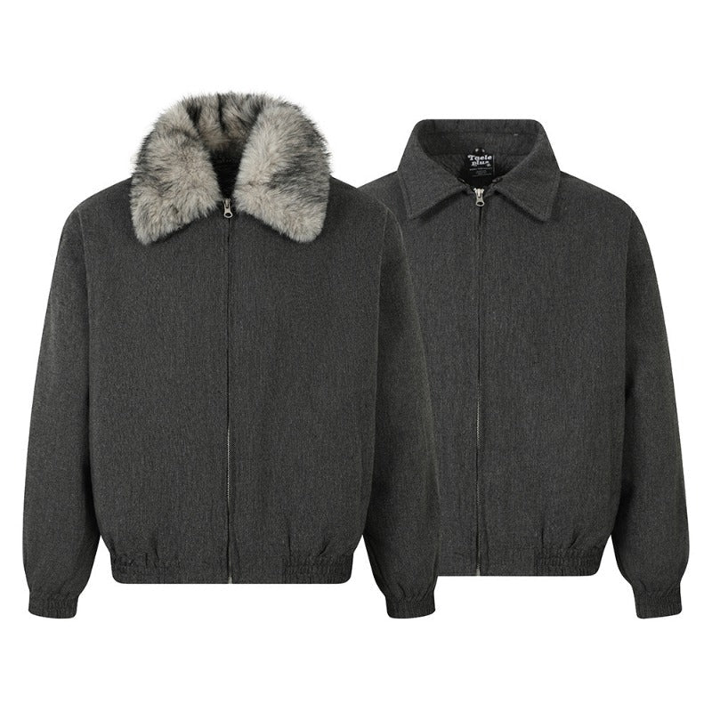 Unisex Down Jacket Men's Winter Fur Collar Padded Warm Jacket