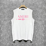 Amiri tank top with damaged letter horizontal stripesprinting