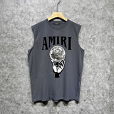 Amiri tank top hand held planet printing