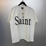 SAINT MICHAEL Vintage T Shirt Rainbow Apple Print Loose Short Sleeve