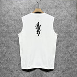 Amiri tank top with vertical overlapping letterprinting