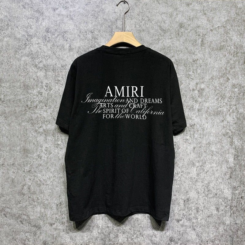 Amiri t shirts hollywood artistic font print short sleeve tee