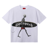 Godspeed T Shirts Skateboard Skull Junior Print Cotton Casual Short Sleeve Men and Women