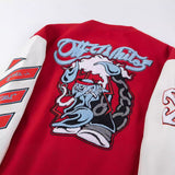 Off White Jacket Spring and Autumn OW Cartoon Scorpion Pattern Baseball Jacket Jacket
