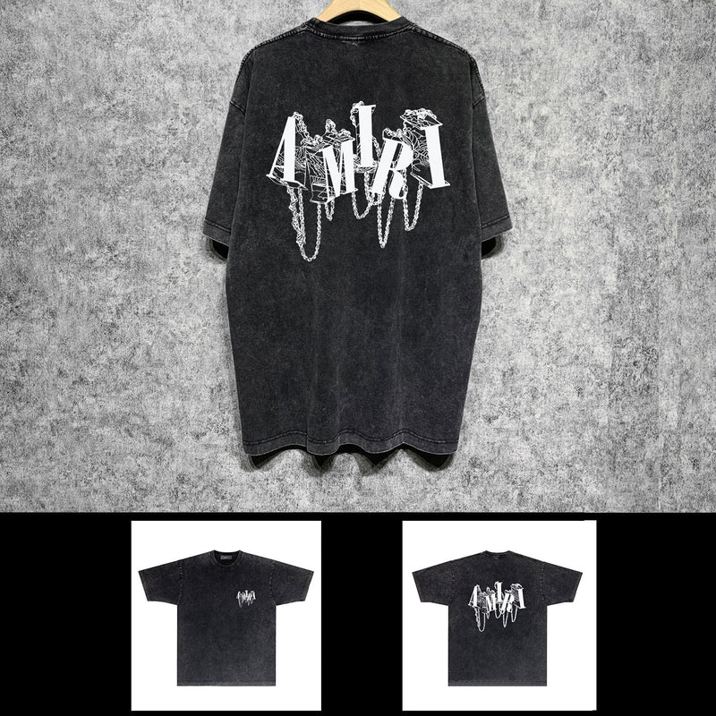 Amiri washed t-shirt chain letter short sleeves