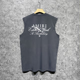 Amiri tank top sketch airplane letterprinting