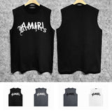 Amiri tank top letter cross printing