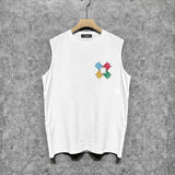 Amiri tank top color block simple logo set printing