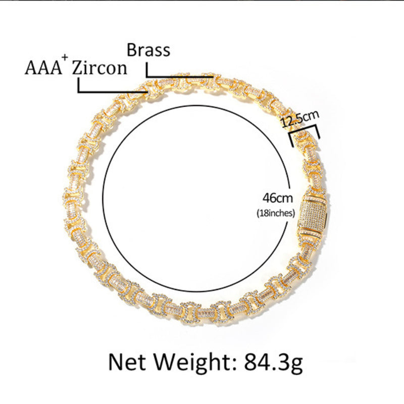Chains Hip Hop Necklace Full Diamond I-Zircon Necklace INS Royalty St. Valentine's