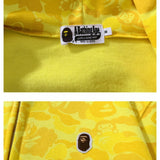 Bathing Ape Hoodie Shark WGM Letter Print Camo Yellow Hooded Cardigan Sweater Jacket