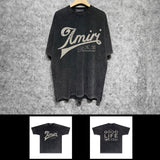 Amiri washed t-shirt distressed letter short sleeves