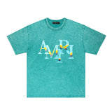 Amiri washed t-shirt gradientletterprinting short sleeve