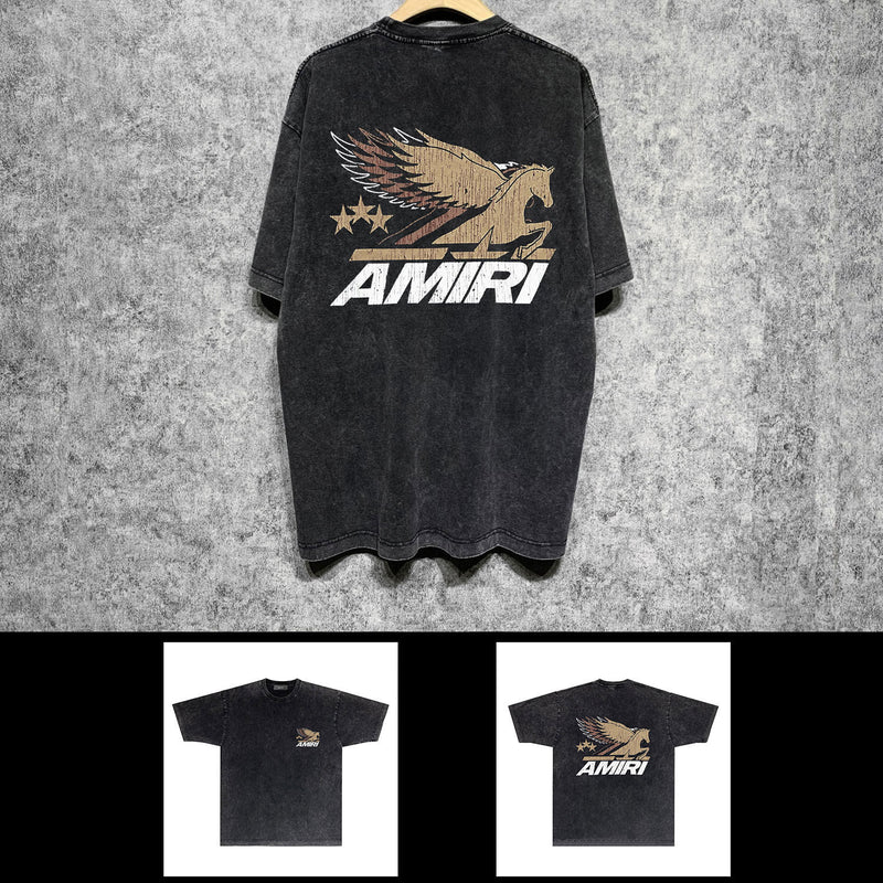Amiri washed t-shirt mottled pegasus short sleeves