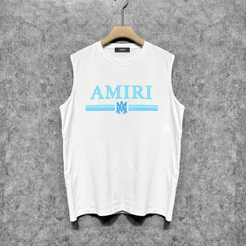 Amiri tank top colorfulletter horizontal stripprinting