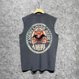 Amiri tank top oil painting flying eagle printing