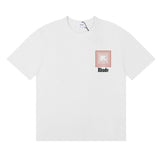 Rhude T Shirts Chevron Red Printed Cotton Casual Short Sleeve Men and Women