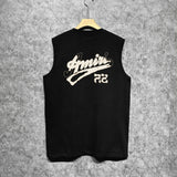 Amiri tank top with cracked letter and number print