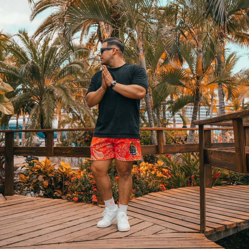 Eric Emanuel EE Shorts Cashew Flower Shorts Men's Summer Sports Casual Shorts