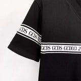 GCD T-Shirt 8851 micro wide loose gcds letter print T-shirt crew neck