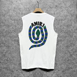 Amiri tank top patchwork colorful snake printing