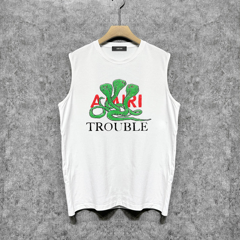 Amiri tank top cartoon colorful snake printing