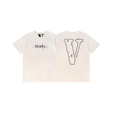 Vlone T Shirt Spring and Summer Embroidery Big V Letter