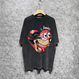 Amiri washed t-shirt heart wolf head short sleeve
