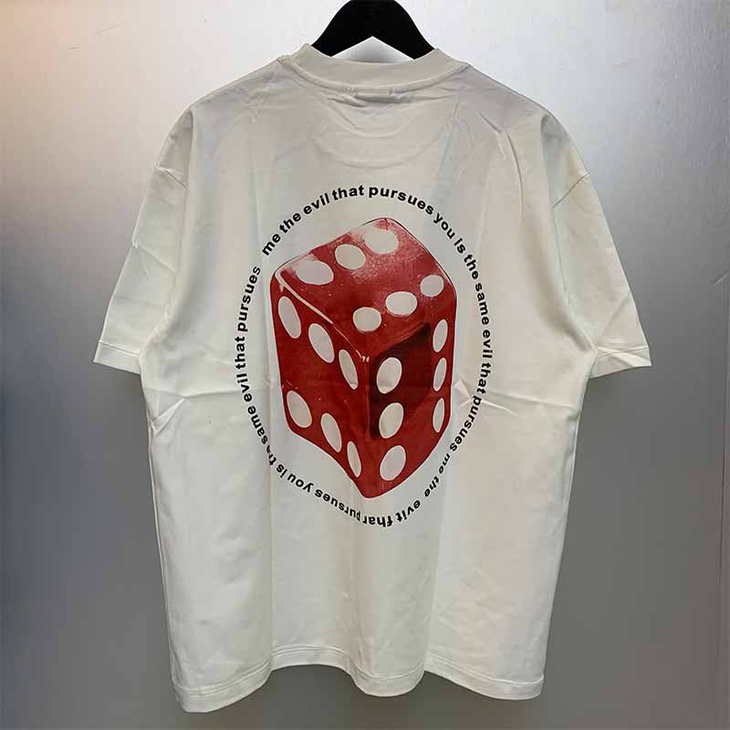 SAINT MICHAEL Vintage T Shirt 23SS CIRCLE 666 Red Dice Short Sleeve