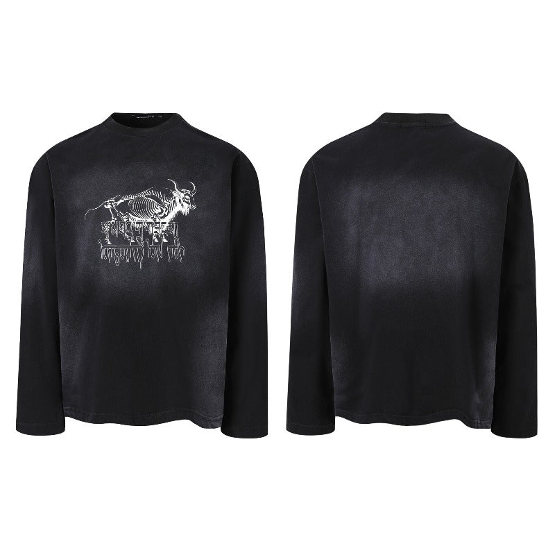 Unisex long-sleeved shirt autumretropure cotton