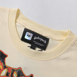 Godspeed T Shirts Guitar Skull Denim Print Casual Crew Neck Short Sleeve Men and Women