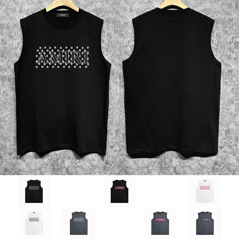 Amiri tank top cashew flower spider letterprinting