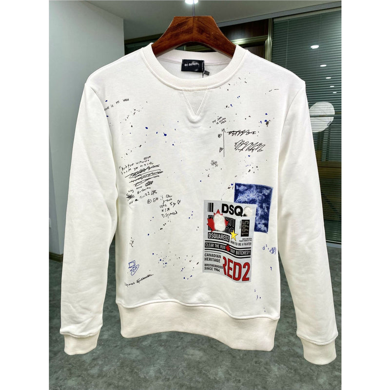 Dsq2 Hoodie DSQ Lian D2 Map Printed Sweater Trendy Men's Autumn and Winter