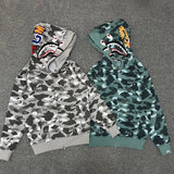 Bape Hoodie Zip-Up Cardigan Two-Hooded Hoodie