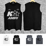 Amiri tank top spotted five-pointed star printing
