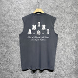 Amiri tank top bone white bone crack letterprinting
