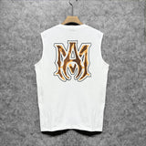 Amiri tank top splashed paint skeleton printing