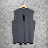 Amiri tank top with vertical overlapping letterprinting