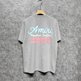 Amiri t shirts wine glass letterprinting short sleeves