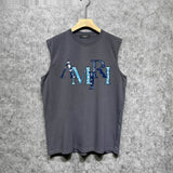 Amiri tank top cashew flower overlapping letterprinting