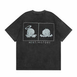SAINT MICHAEL Vintage T Shirt Direct Spray Washing Water Old Short Sleeve