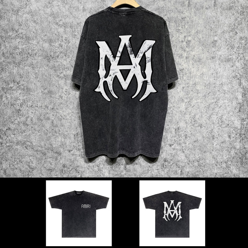 Amiri washed t-shirt mottled spider printing
