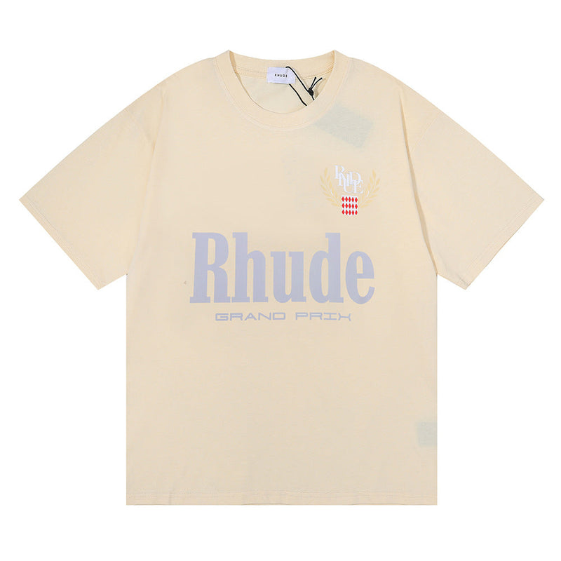 Rhude T Shirt Eagle Print Hip Hop Men's and Women's Same Loose Casual
