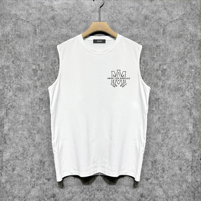 Amiri tank top damaged oil painting printing