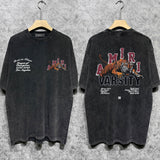 Amiri washed t-shirt letter tiger printing short sleeves
