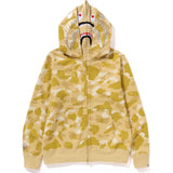 Bathing Ape Hoodie Gold Shark Head Double Hat Camouflage Sweater Men's Autumn and Winter Cardigan Zipper Jacket