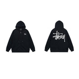 Stussy Hoodie Zip-Up Cardigan Fleece Hooded Sweater