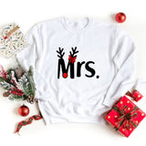 Christmas Couple Men's and Women's Crew Neck Hoodie Large