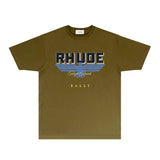 Rhude T Shirts Printed Trendy Pure Cotton