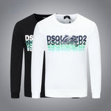 Dsq2 Hoodie DSQ Lian D2 Blue and Green Inverted Letter Print Sweatshirt Trendy Men's Autumn and Winter